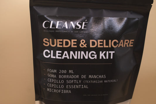 Kit Suede & Delicare (kit para gamuza y materiales delicados, cepillo ESSENTIAL + cepillo SOFTLY + goma borradora + FOAM MM + microfibra)